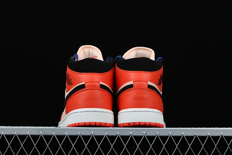 All Categories Air Jordan Jordan Series Basketball Shoes Air Jordan 1 Mid Air Jordan 1 Mid GS Blue Orange Buckle China Full First Layer Authentic Standard 852542-800